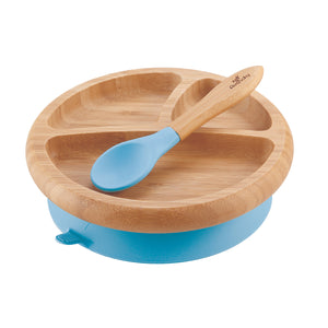 Avanchy Baby Bamboo Suction Plate + Spoon - Assorted